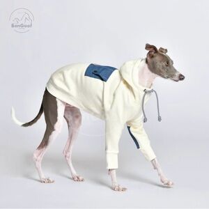 BonGoof Cream and Blue XS Dog Hoodie
